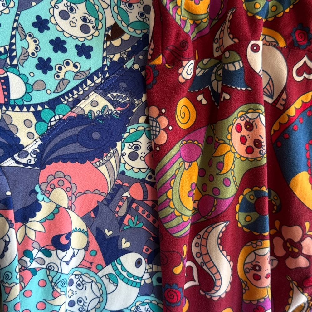 Two Multicolor 🦄 “unicorn” *RARE* “Nesting Dolls” 🪆🪆Lularoe TC leggings